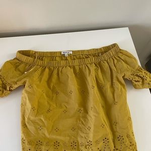 Madewell XS Mustard Off the Shoulder Top